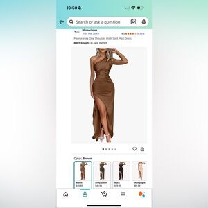 Brown One Shoulder Maxi Dress